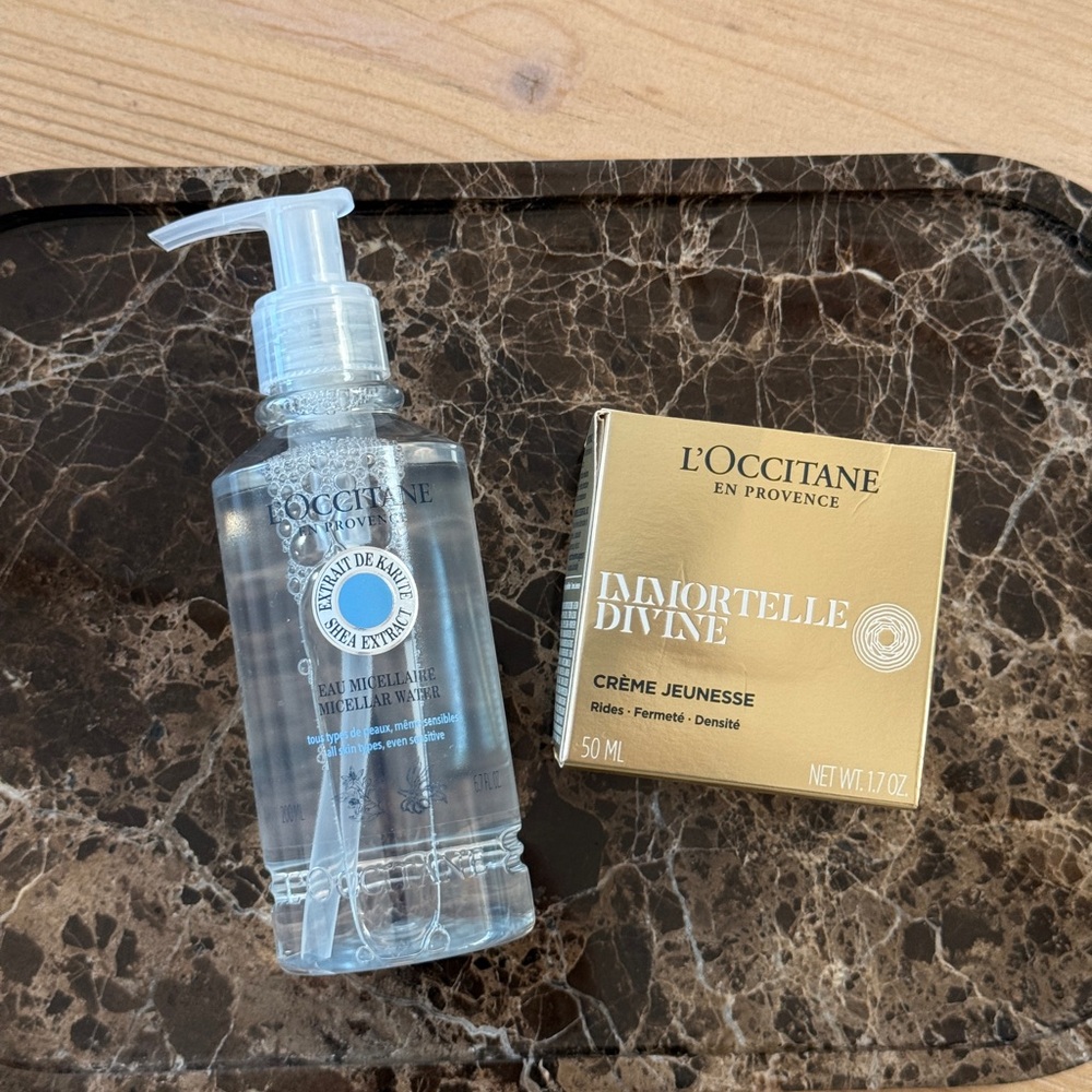 L'OCCITANE Immortelle Divine Cream and Micellar Water Set - Gold and Clear - Picture 6 of 8